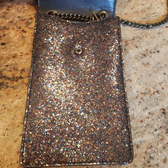 Coach North/South Phone Crossbody Rainbow Navy Blue Glitter Limited Edition - Picture 8 of 16